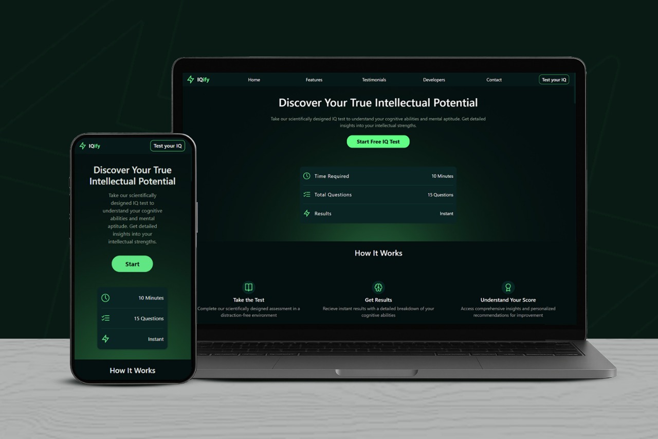 IQify Website — AI-powered cognitive assessment platform