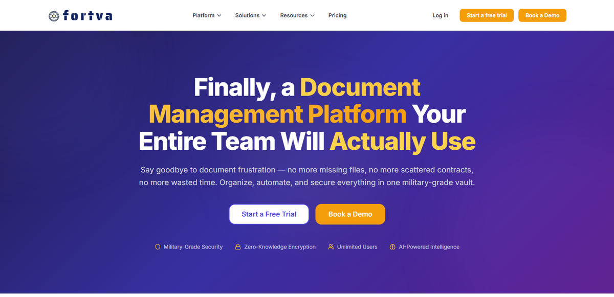 Fortva — Enterprise Document Management & Contract Lifecycle Platform
